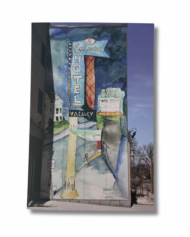 Postcard - Jamelie Hassan, Embassy at Night