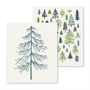 Allover Trees Swedish Dishcloth - Set of 2