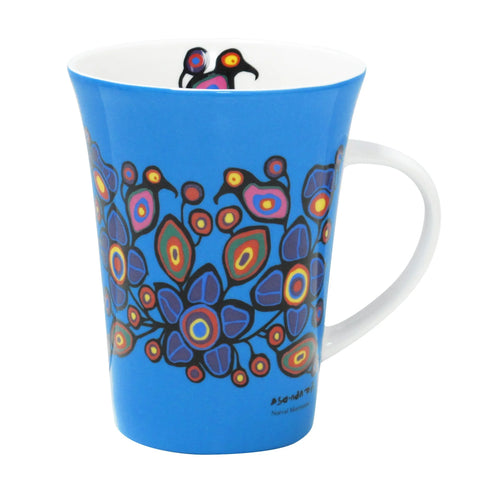 Norval Morriseau Flowers and Birds Porcelain Mug