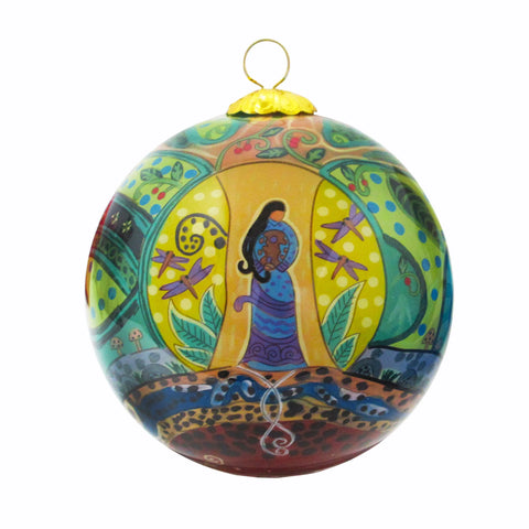 Leah Dorion Strong Earth Woman Glass Ornament