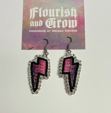 Lightning Bolt Earrings - Purple