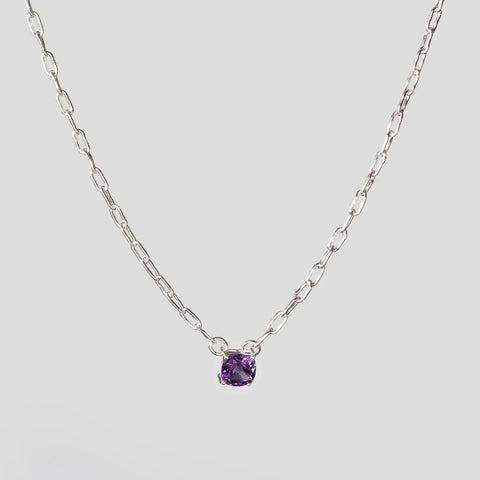 Necklace - Amethyst Paperclip