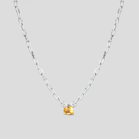 Necklace - Citrine Paperclip