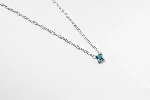 Necklace - Baby Blue Topaz Paperclip