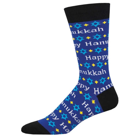 Socks - Happy Hannukah, Men's Shoe Size 7-12.5