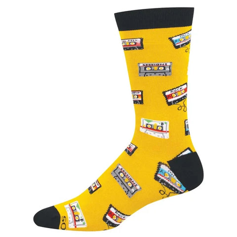 Socks - Mix Tapes, Men's Shoe Size 7-12.5