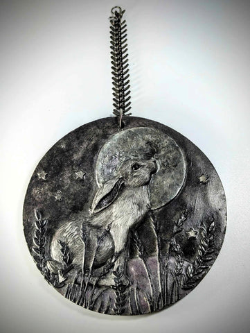 Moon Gazing Hare Wall Plaque