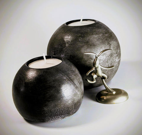 Concrete Orb Candle Duo