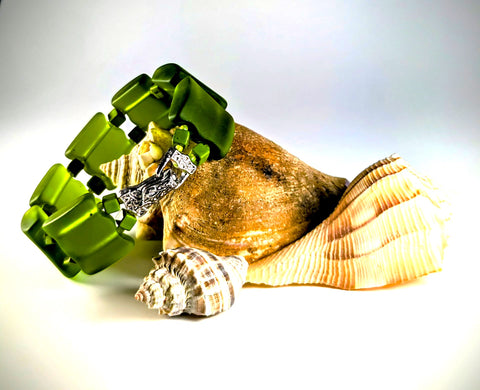 Bracelet - Green Beachglass