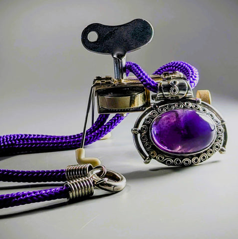 Necklace - Amethyst on Purple Cord