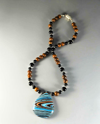 Necklace - Jasper, Onyx & Sandalwood, PCN-5