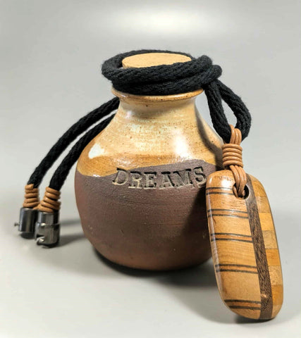 Necklace - Wooden Pendant on Cord, PCN-6