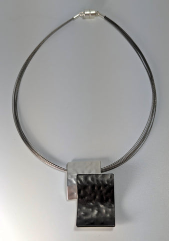 Necklace - Metal Tablet on Wire