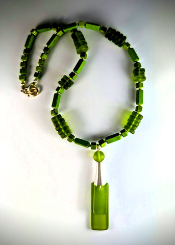 Necklace - Green Beachglass