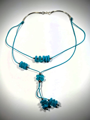 Necklace - Turquoise Double Strand Beachglass