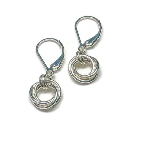 Earrings - Three Linked Silver Circles