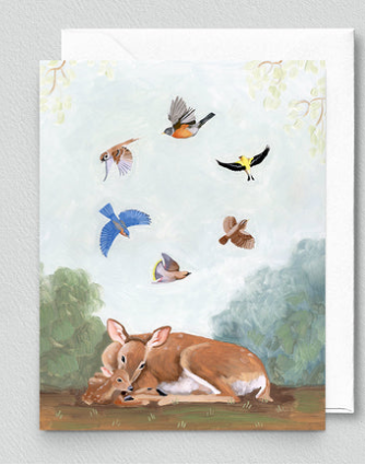 Card - Deer with Songbirds