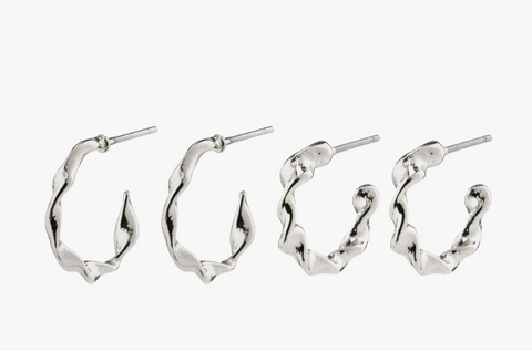 Earrings - STORM Hoop 2-in-1 Set, Silver