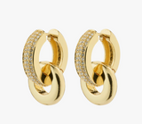 Earrings - LEARN Chunky Crystal Hoop, Gold