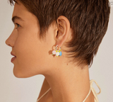 Earrings - JACOBINE Pearl Hoops - Silver