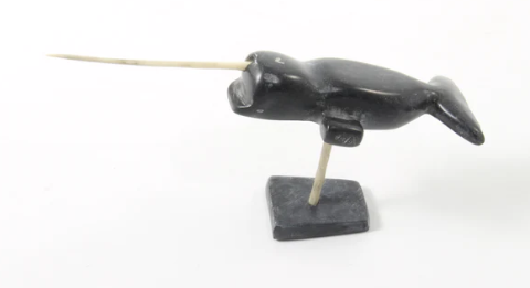 Inuit Sculpture - Narwhal by Johnny Morgan