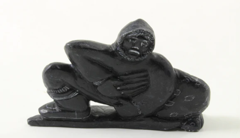 Inuit Sculpture - Hunter and Seal by Markusie Nappatuk