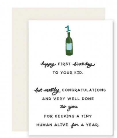 Card - First Birthday Wine