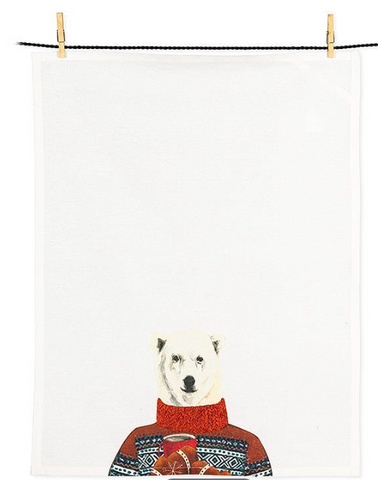 Dressed Polar Bear Tea Towel