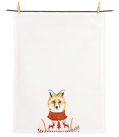 Dressed Fox Tea Towel
