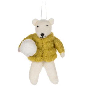 Puffy Coat Polar Bear Ornament