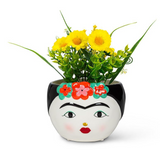 Lady with Flowers Low Planter
