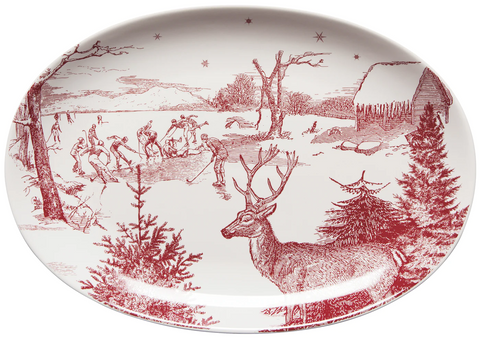 Winter Toile Serving Platter