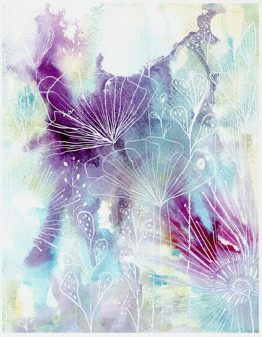 Card - White with Purple Abstract