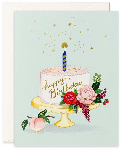 Card - Peach Birthday Cake