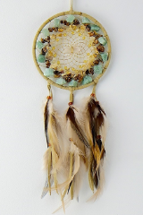 Dream Catcher - 4" Tan Vision Seeker Cluster Dream Catcher