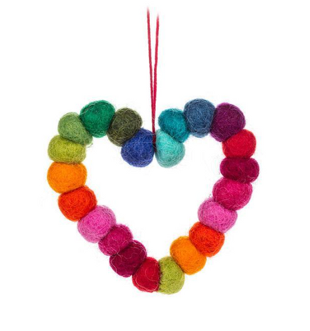 Pompom Heart Ornament