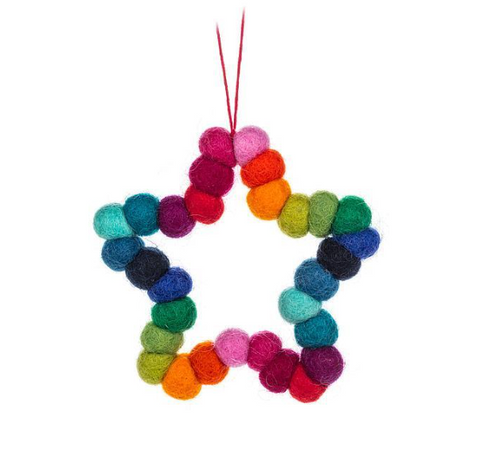 Pompom Star Ornament