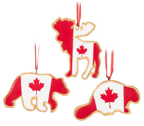 Canada Flag Animal Cookies Ornament