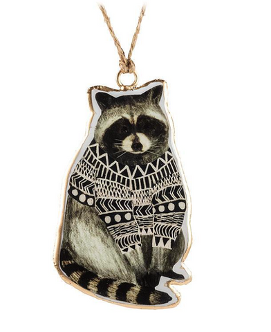 Raccoon in Sweater Ornament