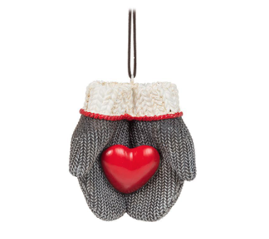 Mittens with Heart Ornament