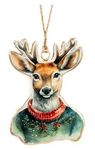 Deer in Sweater Ornament