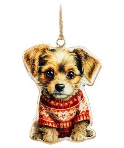 Sweet Dog in Sweater Ornament