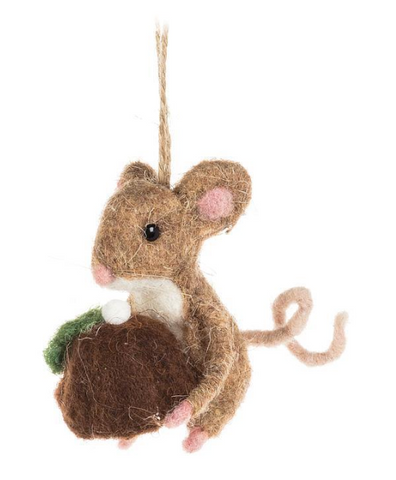 Mouse with Christmas Pudding