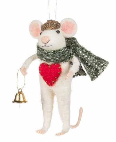 Winter Mouse with Heart and Bell