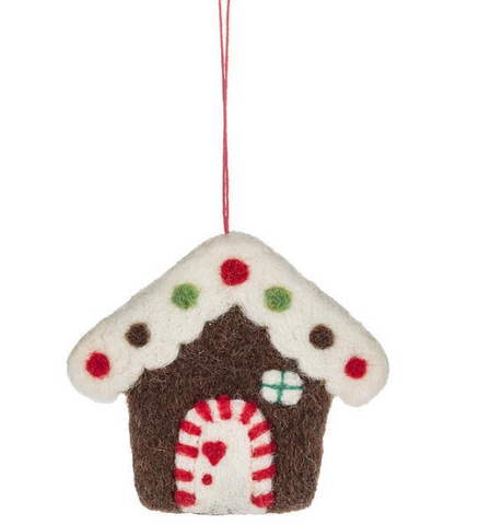 Gingerbread House Felted Ornament