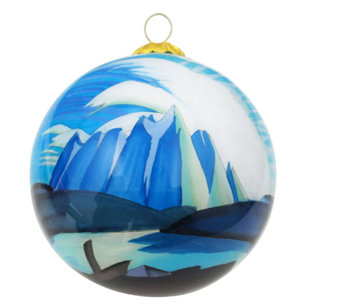 Lake and Mountains Glass Ornament