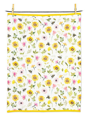 Sunflowers and Bees Kitchen Towel