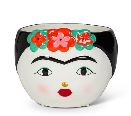 Lady with Flowers Low Planter - small