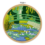 Punch Needle Craft Kit - Bridge Over a Pond, Monet