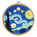Punch Needle Craft Kit - Starry Night, Van Gogh